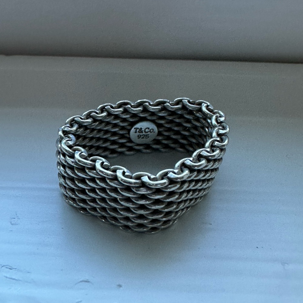 Tiffany & Co. Sterling Silver Woven Mesh Statement Ring